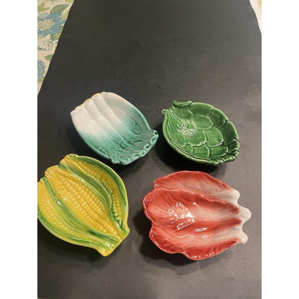 4pc Williams Sonoma Italy Corn on the Cob Red Cabbage Green Onion Bowls